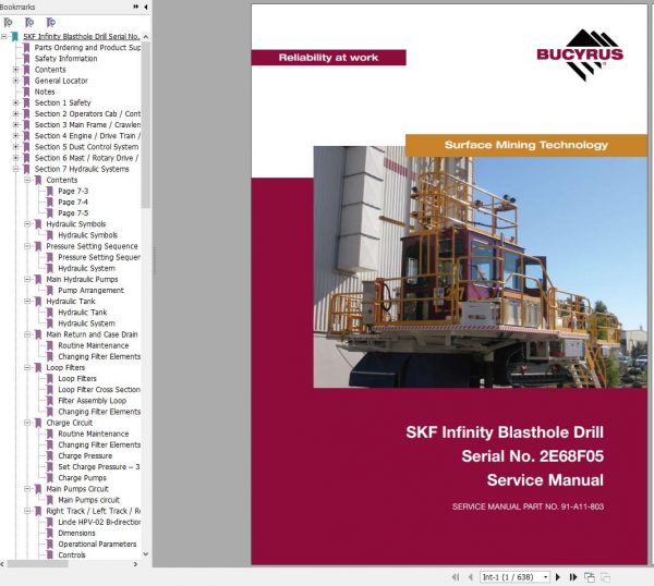 CAT MD6290 SKF 2E68F05 Rotary Blasthole DrillsService Manual BI014186 2012 1
