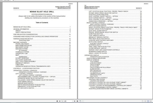 CAT MD6640 2C70X27 Rotary Blasthole Drills Operation Manual BI006818 2012 2