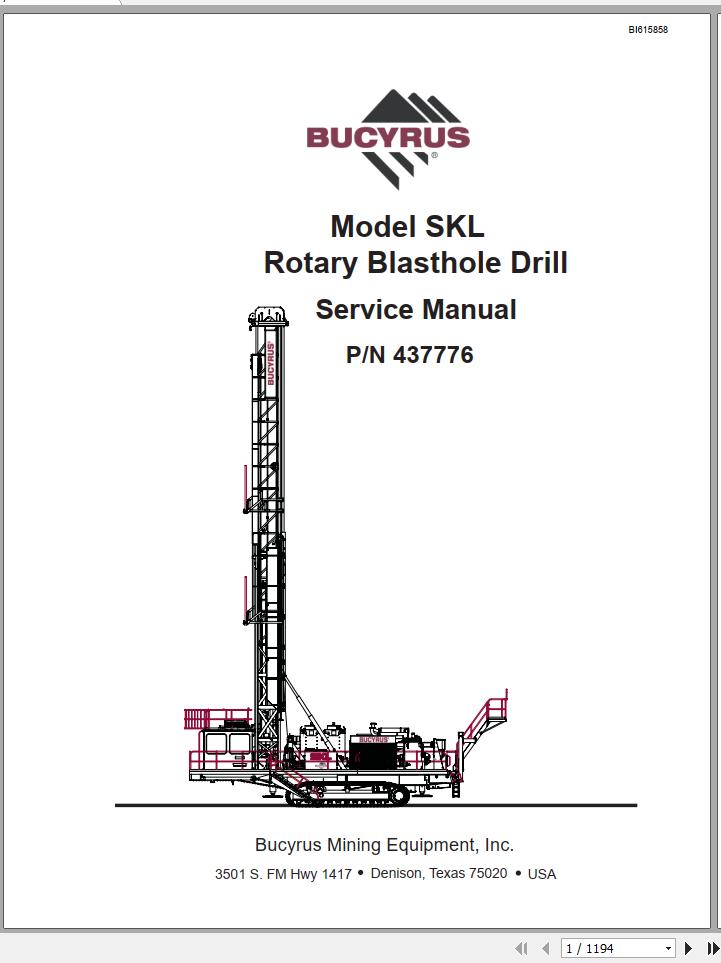 CAT MD6640 SKL Rotary Blasthole Drills Service Manual BI615858 2011 1