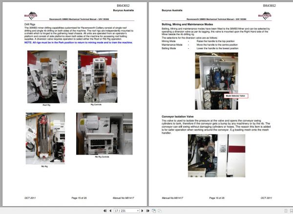 CAT Miner Bolter CM845 30MB3 120395 Mechanical Service Manual M01417 BI643652 2011 2