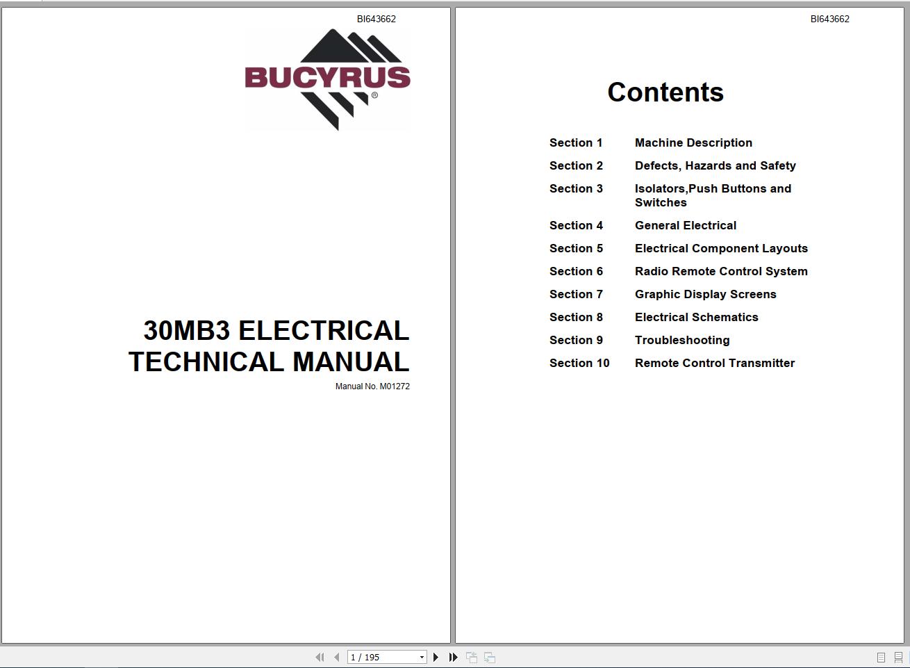CAT Miner Bolter CM845 30MB3 188109 Electrical Service Manual M01272 BI643662 2008 1