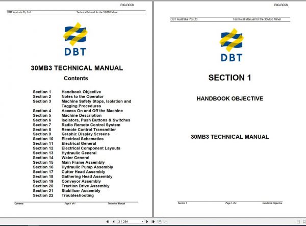 CAT Miner Bolter CM845 30MB3 93284 Service Manual BI643668 2006 2