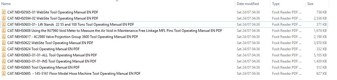 CAT NEHS0565 01 to NEHS0695 Tool Operating Manual 1