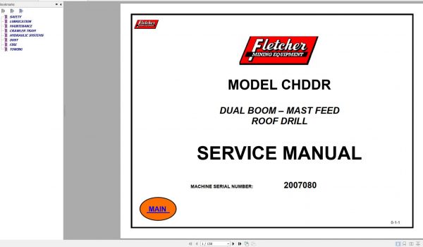 CAT Roof Bolter CHDDR 2007080 GDK 11 Site Service Manual BI181041 2008 1