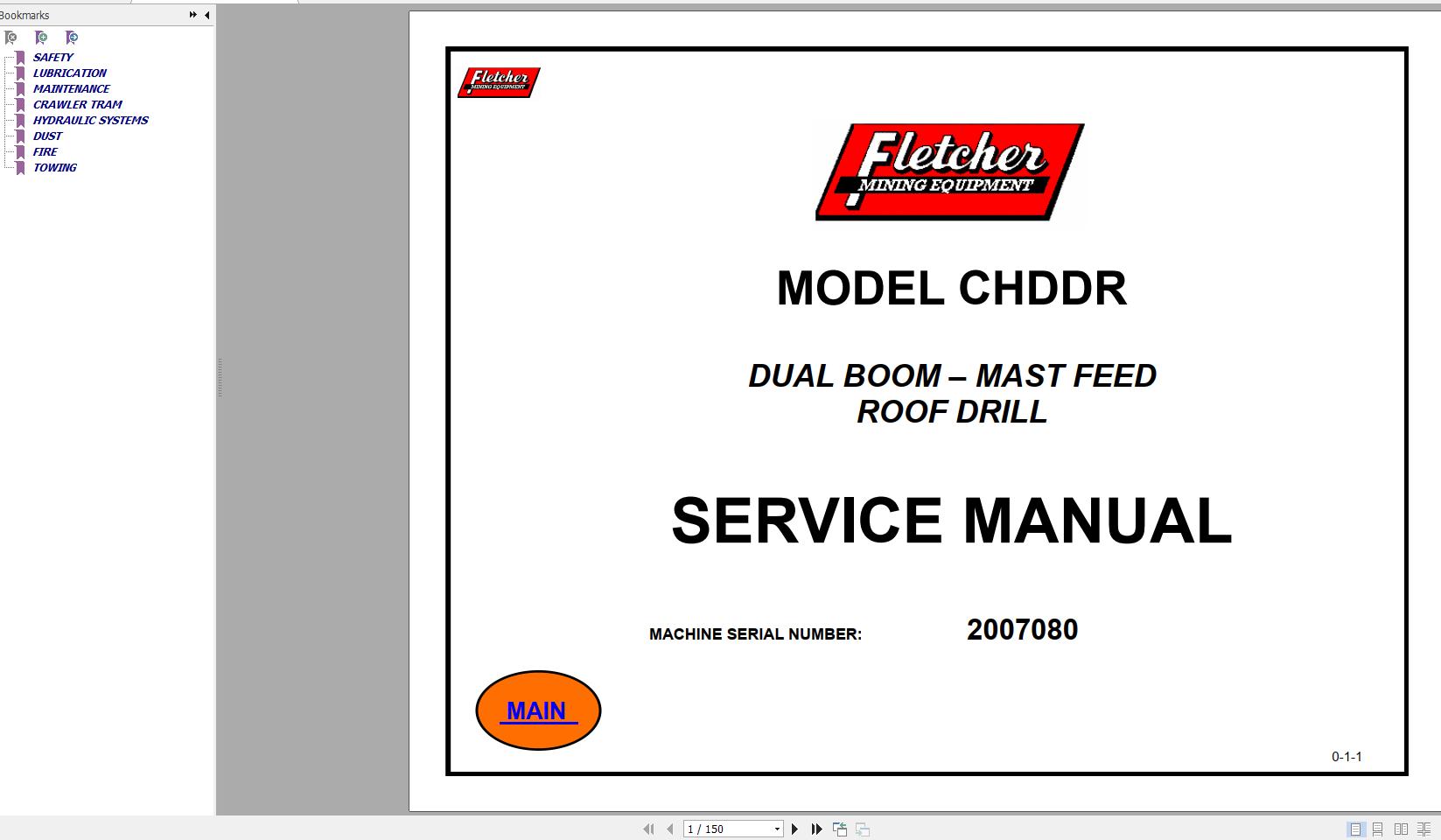 CAT Roof Bolter CHDDR 2007080 GDK 11 Site Service Manual BI181041 2008 1
