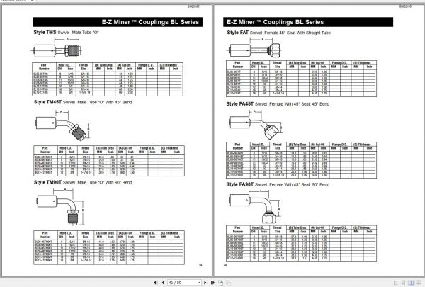 CAT Roof Support Carrier Dayco Hydraulic Hose Couplings VC0017 Service Manual BI620185 2