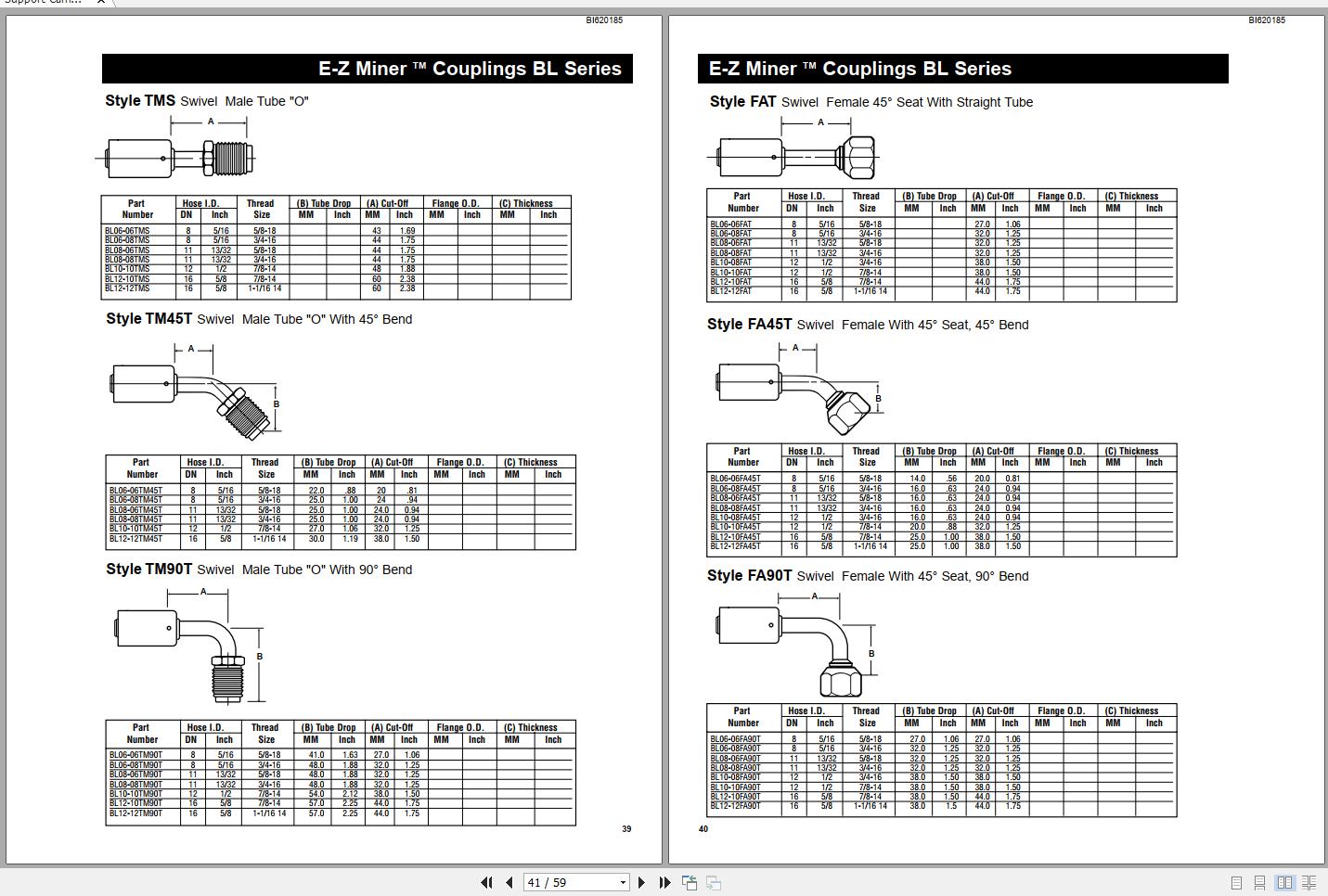 CAT Roof Support Carrier Dayco Hydraulic Hose & Couplings VC0017