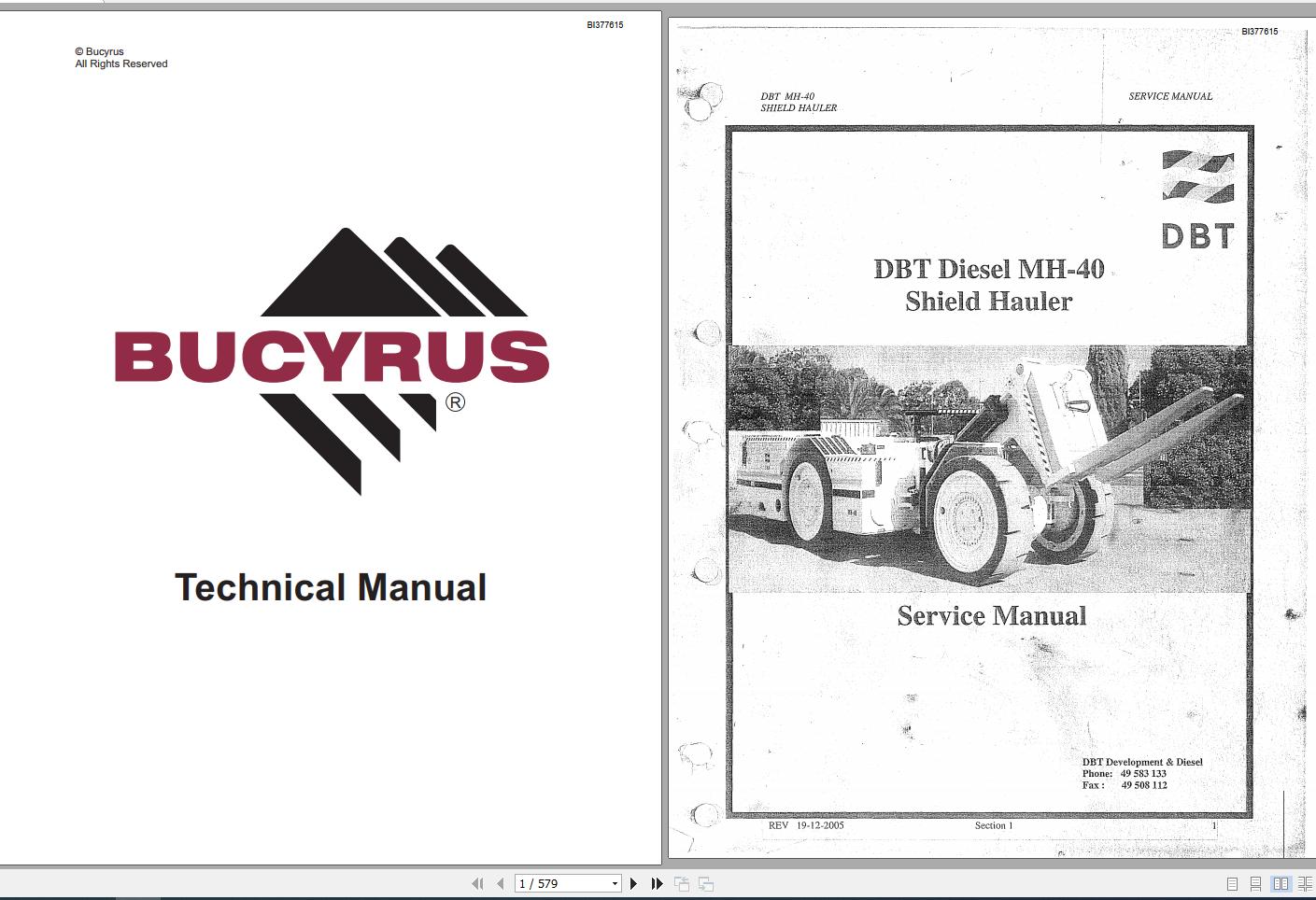 CAT Roof Support Carrier SH640 D 5004035 DBT Diesel MH 40 Shield Hauler 529592 Service Manual BI377615 2005 1