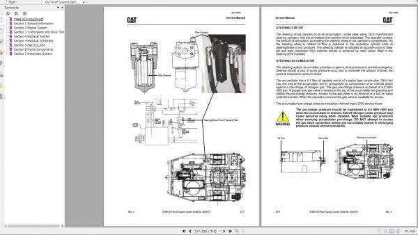 CAT Roof Support Carrier SH660 HD 5004079 549514 Service Manual BI014669 2013 3