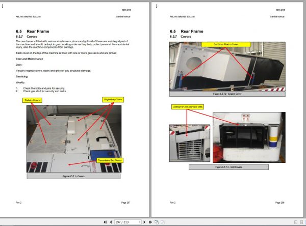 CAT Roof Support Carrier SH660 SH640 D FBL 55 5002251 Service Manual BI014616 2009 2