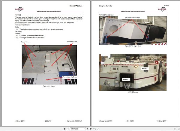 CAT Roof Support Carrier SH660B SH640 D 5002445 FBL 55H Service Manual BI014618 2009 3