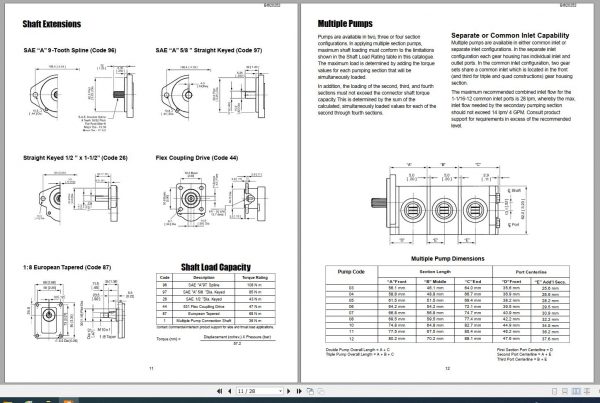 CAT Roof Support P3x P5x P11x P17x Series Gear Pumps VC0084 Service Manual BI620252 2