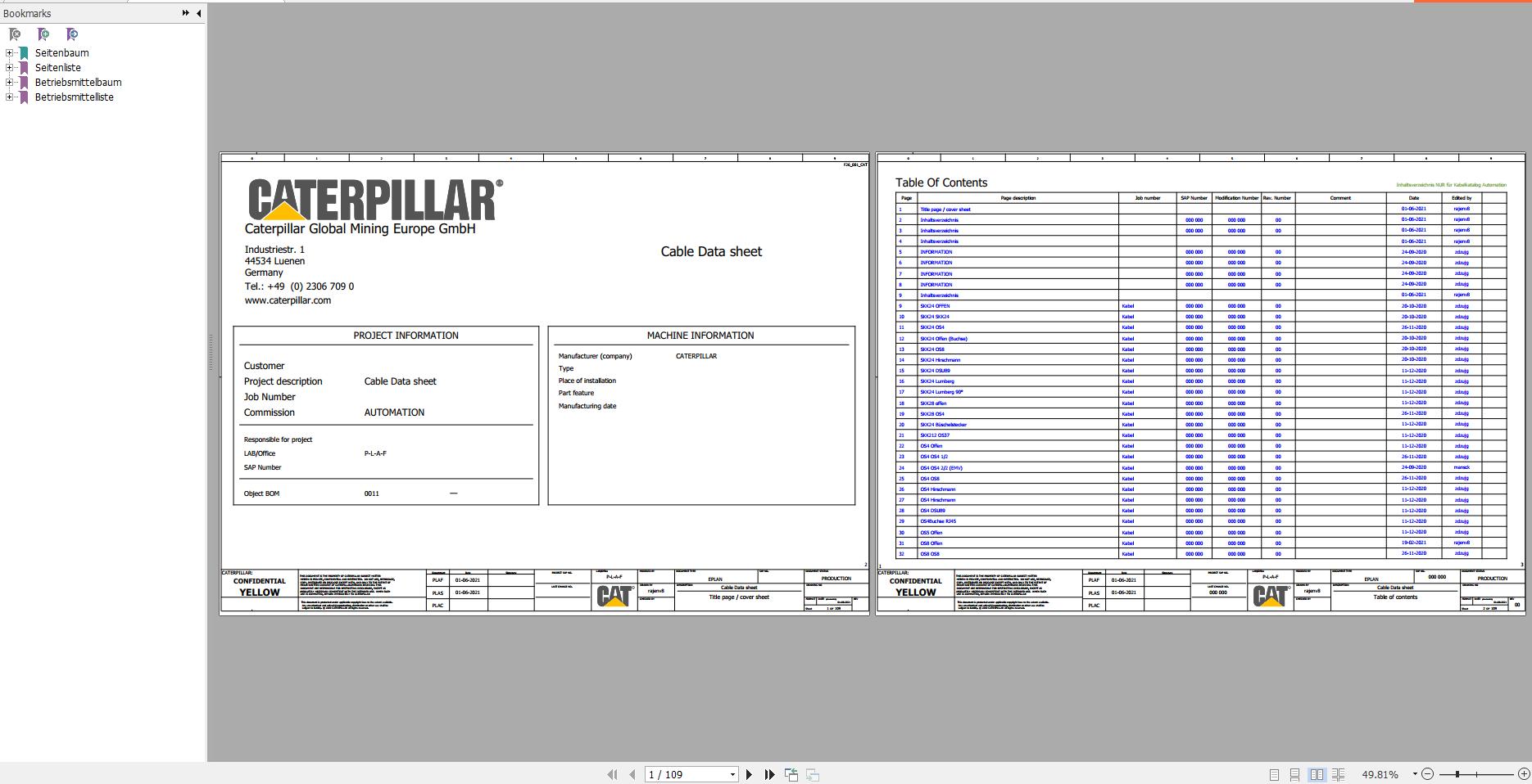 CAT Roof Support RSF Cable Catalog Underground Mining Service Manual 1