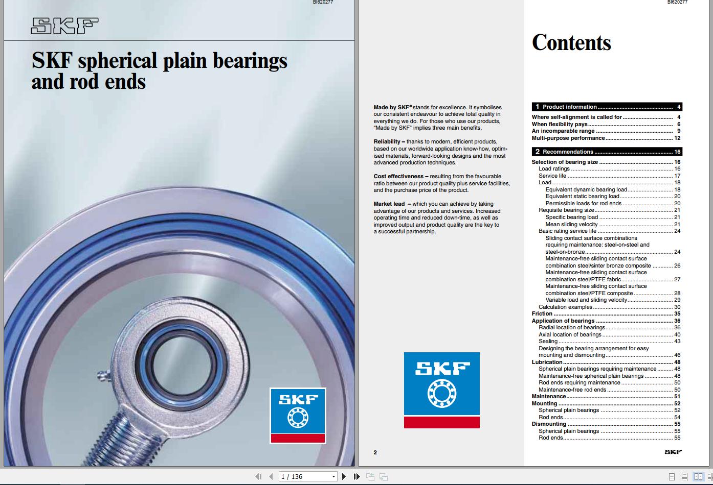 CAT Roof Support SKF Spherical Roller Bearings Rod Ends VC0109 Service Manual BI620277 1