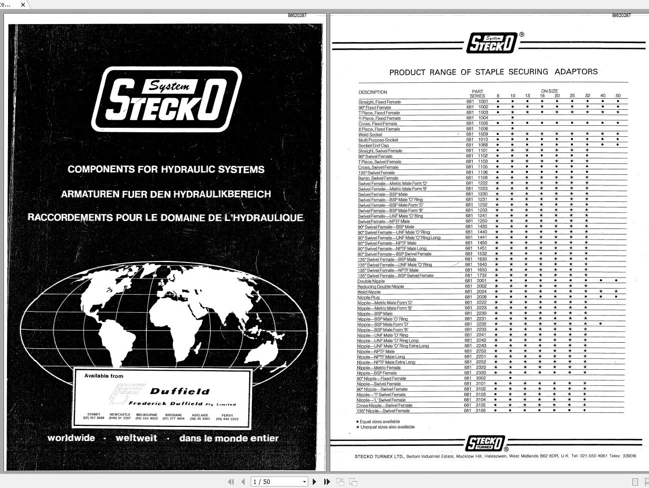 CAT Roof Support Stecko Components for Hydraulic Systems VC0119 Service Manual BI620287 1