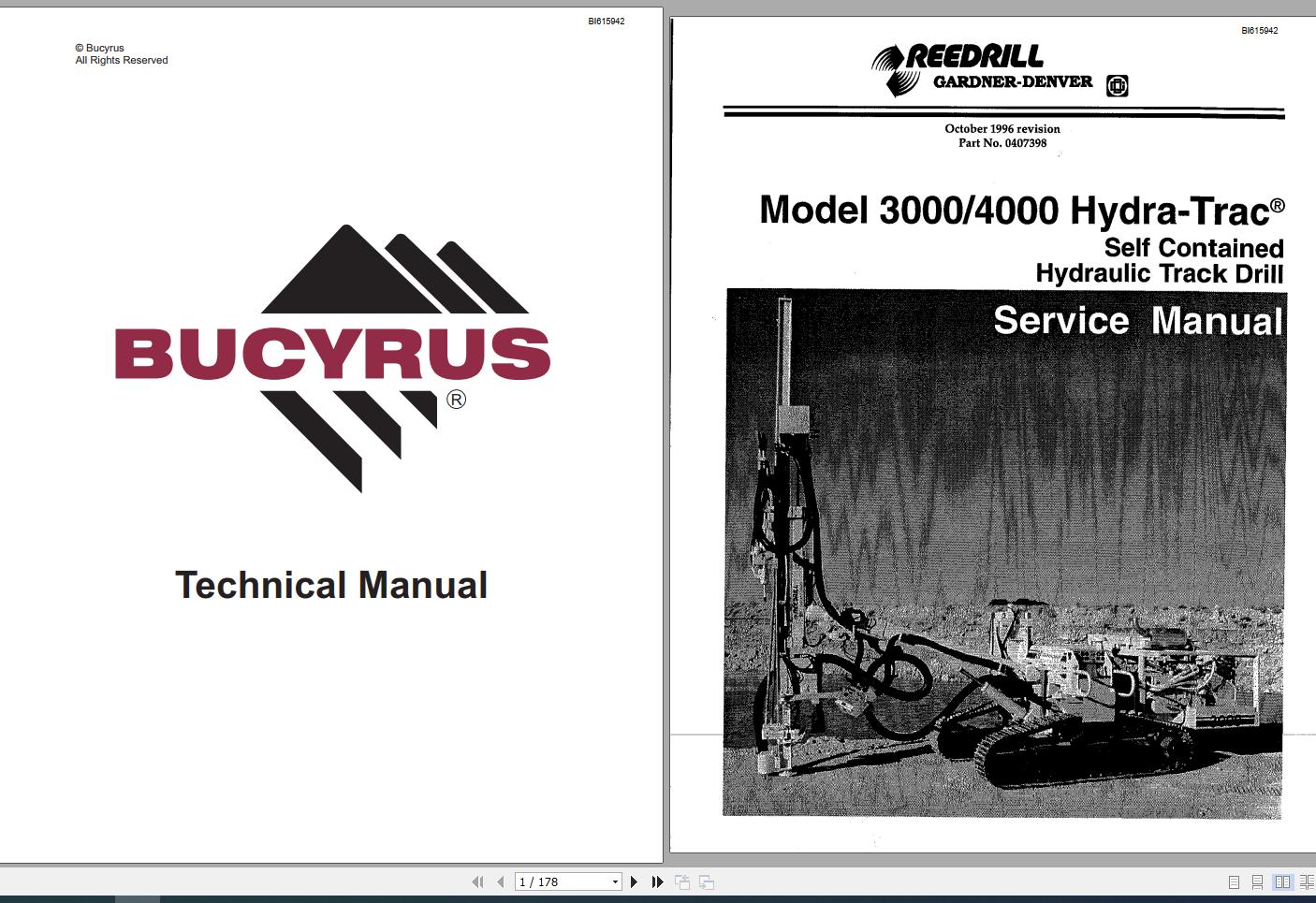 CAT Rotary Track Drills 3000 4000 Hydra Trac 0407398 Service Manual BI615942 1