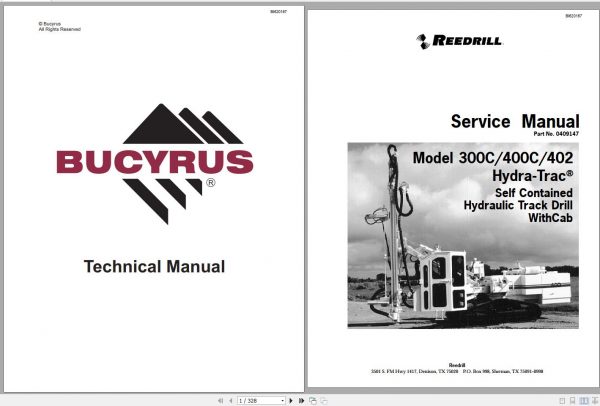 CAT Rotary Track Drills 300c 400c 402 3300V AC 3 Phase TEWC 409147 Service Manual BI620167 1