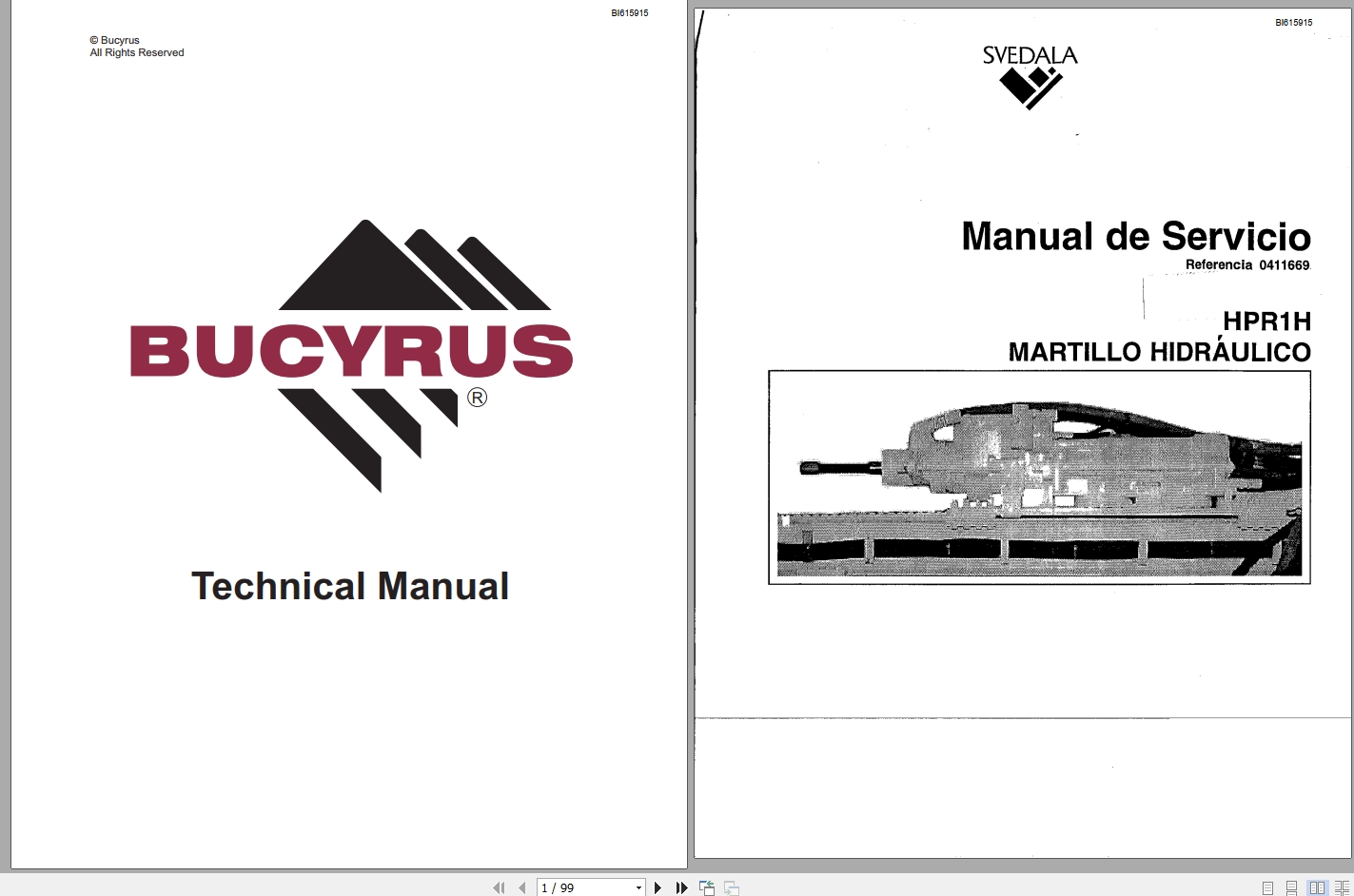 CAT Rotary Track Drills HPR1H 0411669 Service Manual BI615915 ES 1