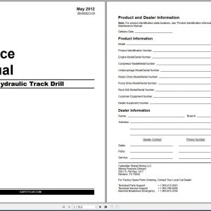 CAT Rotary Track Drills MD5075 435119 Service Manual BI006823 2012 ES EN 2