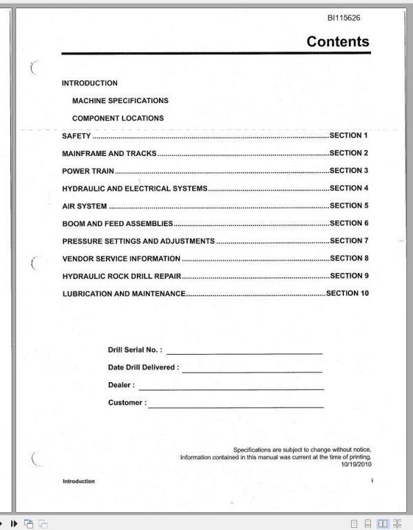 CAT Rotary Track Drills MD5075 R30C 435119 Service Manual BI115626 2010 2 1