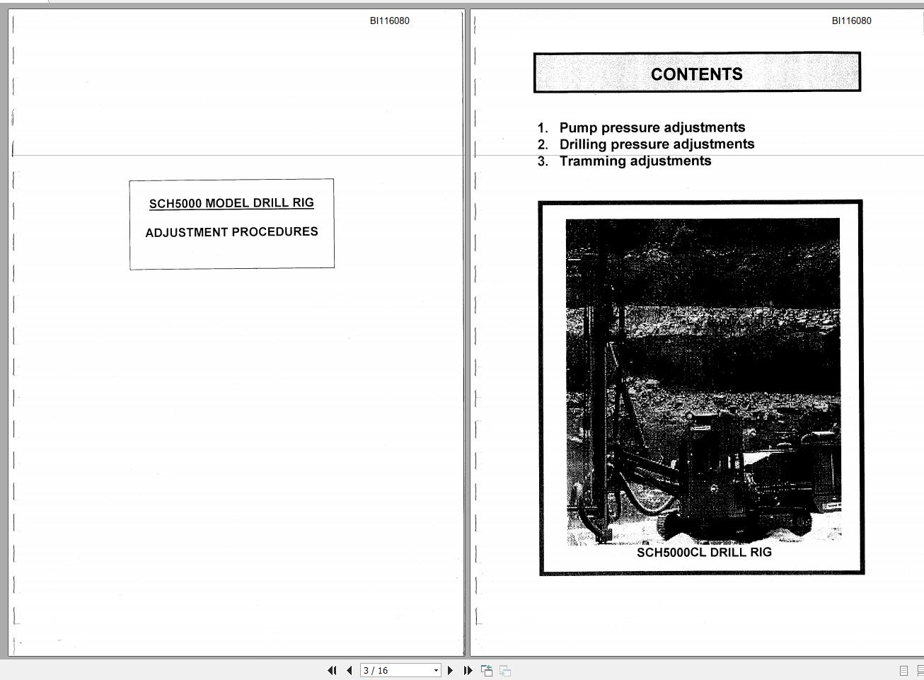 CAT Rotary Track Drills MD5125 SCH5000 Adjustment Procedures Technical Manual BI116080 1