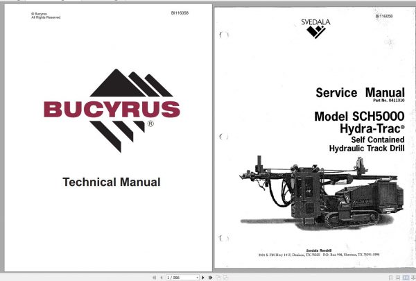 CAT Rotary Track Drills MD5125 SCH5000 Service Manual 411310 BI116058 1