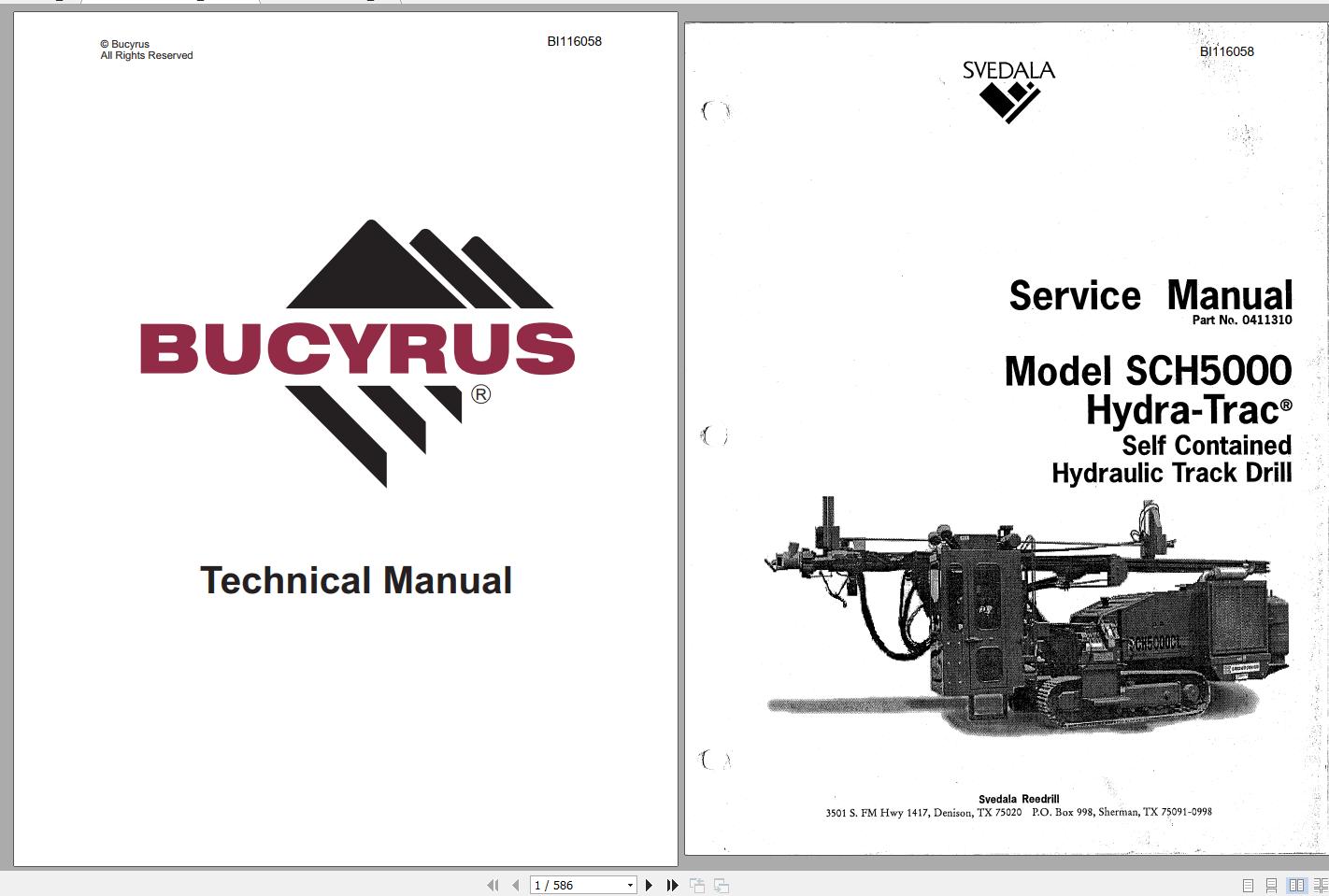 CAT Rotary Track Drills MD5125 SCH5000 Service Manual 411310 BI116058 1