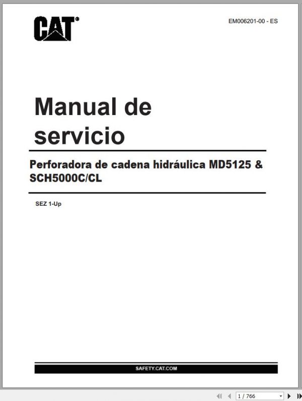 CAT Rotary Track Drills MD5125 Service Manual EM006201 ES DE 1
