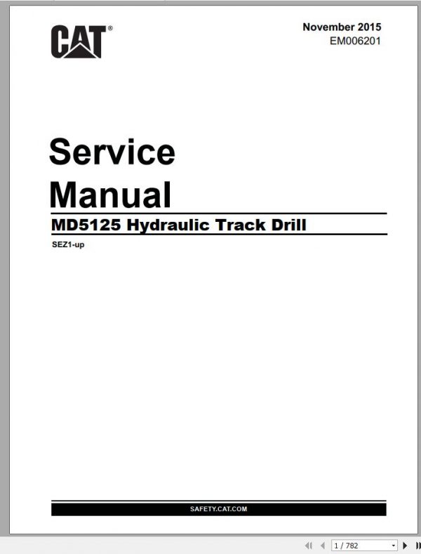 CAT Rotary Track Drills MD5125 Service Manual EM006201 ES DE 2
