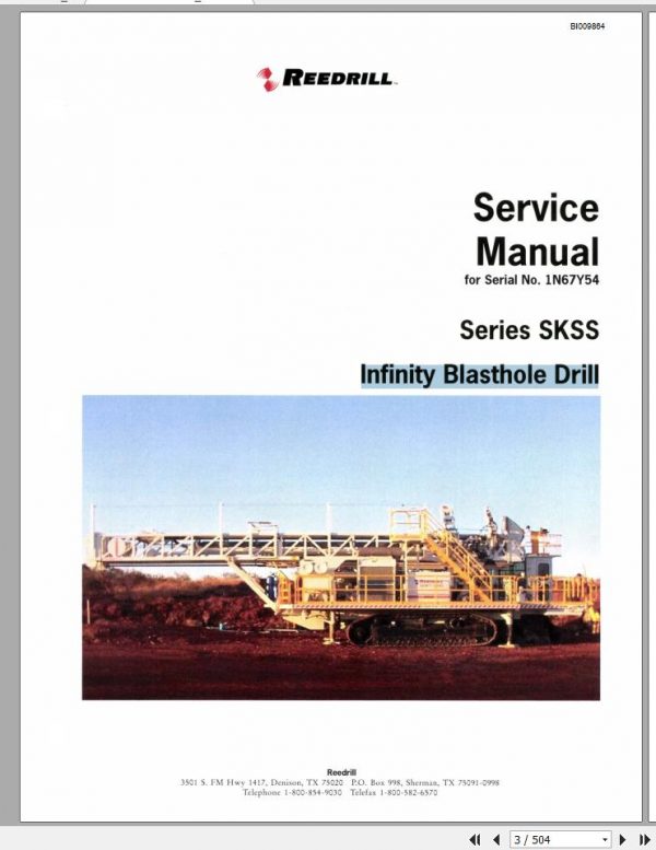 CAT Rotary Track Drills MD6420 SKSS 1N67Y54 Service Manual BI009864 1