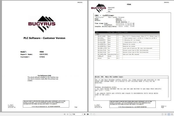 CAT Rotary Track Drills MD6640 49HR CB141365 PLC Software Customer Version 11022 Service Manual BI620002 2011 1