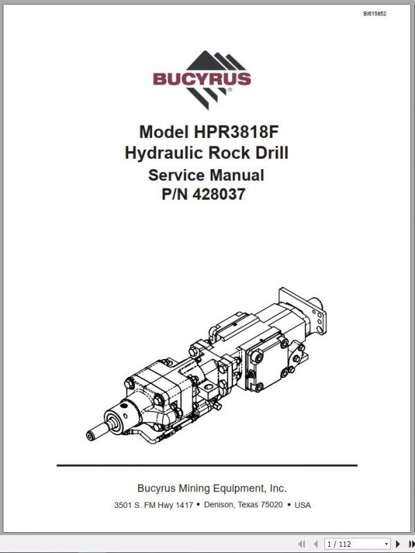 CAT Rotary Track Drills MD6640 HPR381F Hydraulic Rock Drill Service Manual BI615852 1