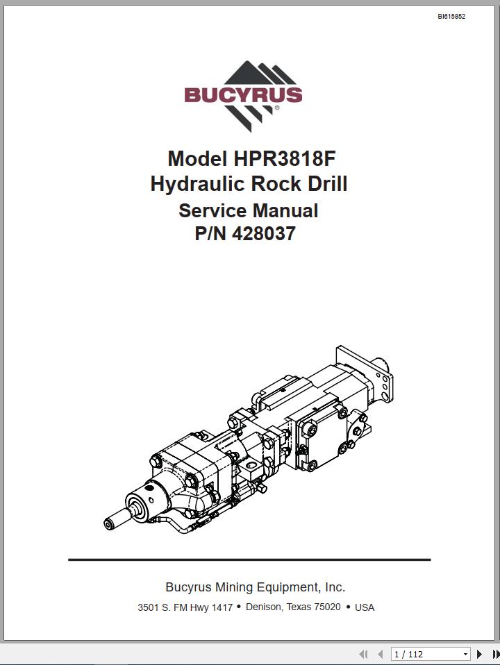 CAT Rotary Track Drills MD6640 HPR381F Hydraulic Rock Drill Service Manual BI615852 1