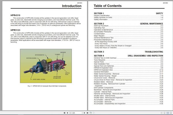CAT Rotary Track Drills MD6640 HPR4519 5123 Hydraulic Rock Drill Service Manual BI615853 2