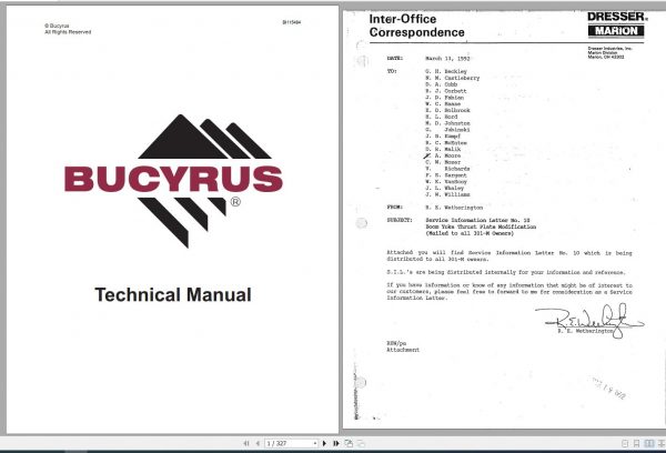 CAT Rotary Track Drills Marion Product Improvement Letters Service Manual BI115484 1992 1
