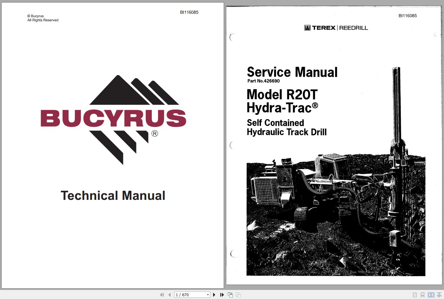 CAT Rotary Track Drills R20T Hydra Trac Self Contained Service Manual 426690 BI116085 1