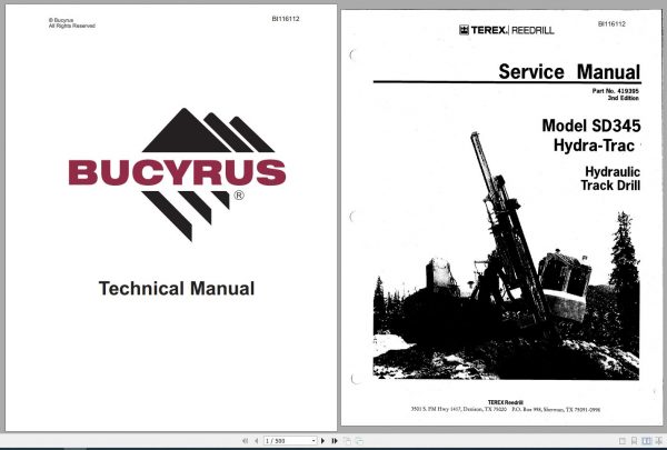 CAT Rotary Track Drills SD345 419395 Service Manual BI116112 1