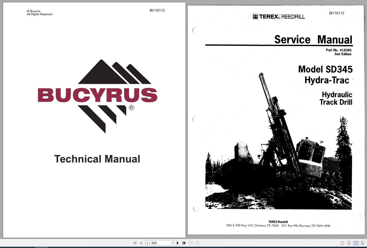 CAT Rotary Track Drills SD345 419395 Service Manual BI116112 1
