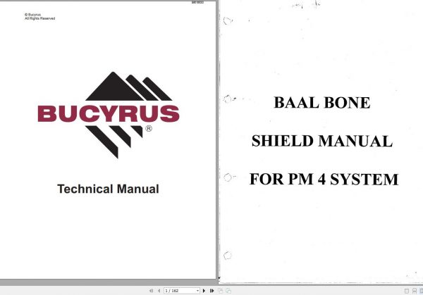 CAT Shearer Baal Bone Shield Manual for PM4 System M00499 Service Manual BI616630 1