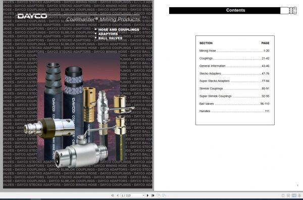 CAT Shearer Dayco Adaptors Tube Fittings VC0020 Service Manual BI620188 1