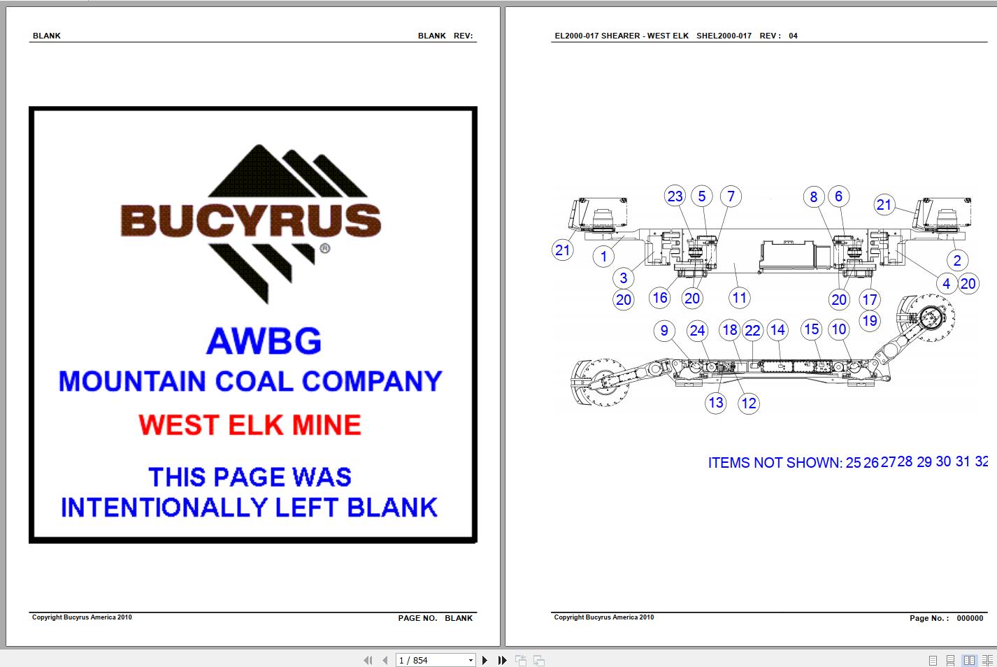 CAT Shearer EL2000 2000 017 Service Manual BI630141 2