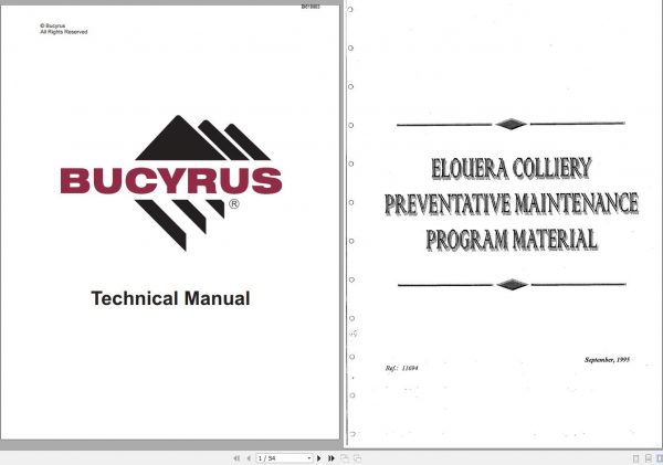 CAT Shearer Elouera Colliery Preventative Maintenance Program Material M00736 Service Manual BI618983 1