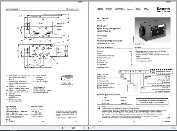 CAT Shearer Rexroth Pacific Marketed Range Check Valves VC0126 Service Manual BI620294 2