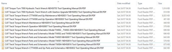CAT Track Torque Wrench Model CTTW006 and up TW001 TW005 Tool Operating Manual 1