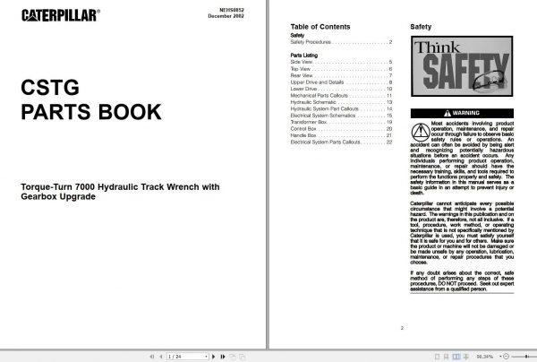 CAT Track Torque Wrench Model CTTW006 and up TW001 TW005 Tool Operating Manual 2