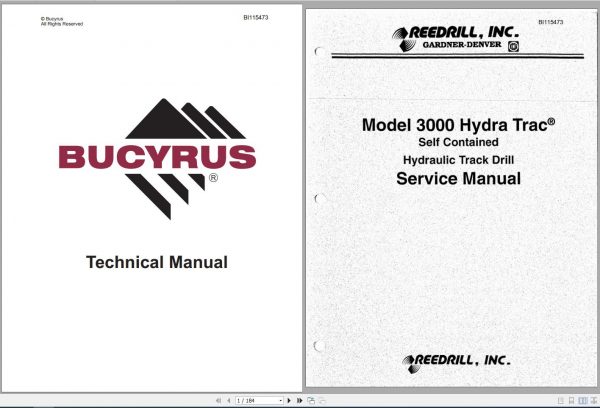 CAT Unit Rig Mining Truck 3000 Hydration Self Contained Hydraulic Track Drill Service Manual BI115473 1 1