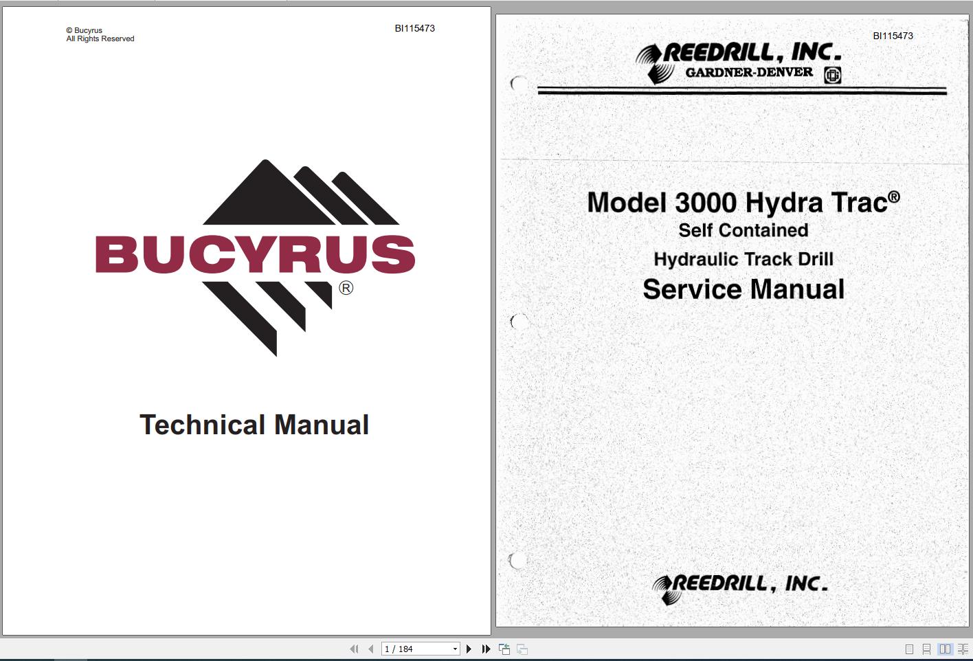 CAT Unit Rig Mining Truck 3000 Hydration Self Contained Hydraulic Track Drill Service Manual BI115473 1 1