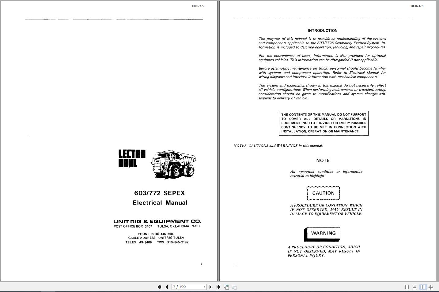 CAT Unit Rig Mining Truck 603 772 Sepex Lectra Haul Electrical Service Manual BI007472 1