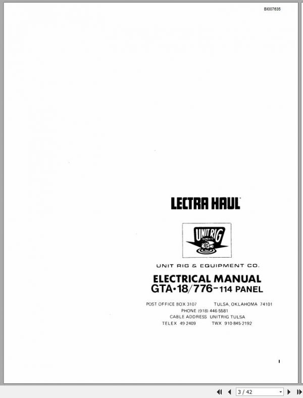 CAT Unit Rig Mining Truck Lectra Haul GTA 18 776 114 Panel Electrical Service Manual BI007635 1
