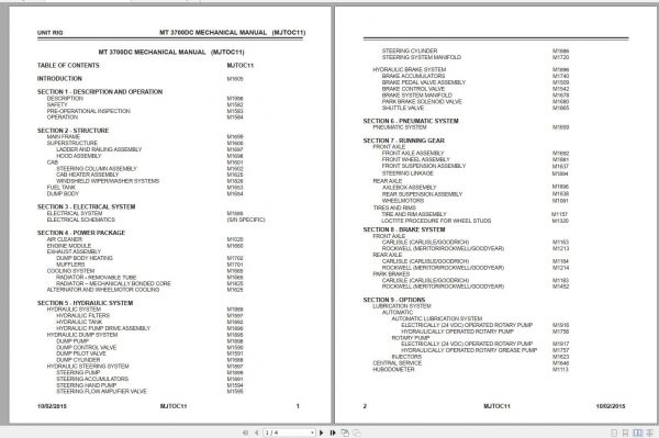CAT Unit Rig Mining Truck MT3700 AC DC MJ312 322 SE30312 332 MJTOC11 Service Manual 2